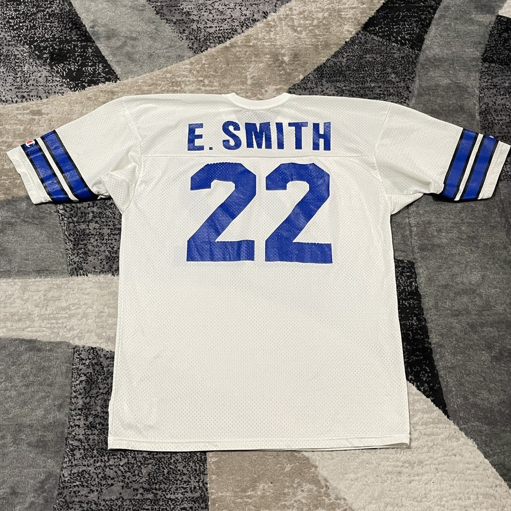 VTG Emmitt Smith Champion‎ Jersey Dallas Cowboys 48 Large White #22 NFL Football